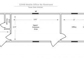 A floor plan of an office with a lot of space.