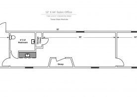 A floor plan of the office space for rent.