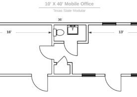 A floor plan of the office for the texas state modular.