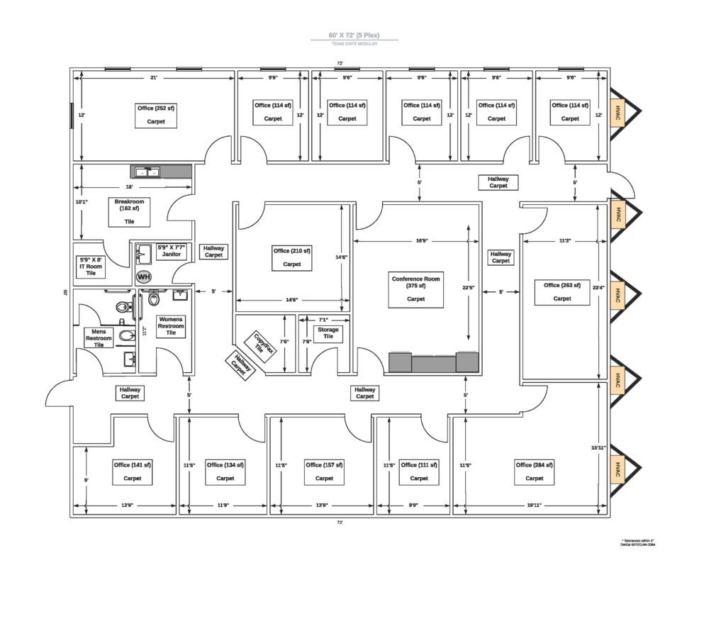 60 x 76 Custom Modular Office | Texas State Modular